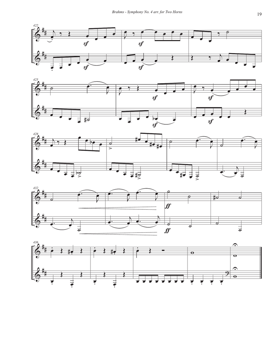 Symphony No. 4 for Two Horns Brass Duet scores gallery preview page 5