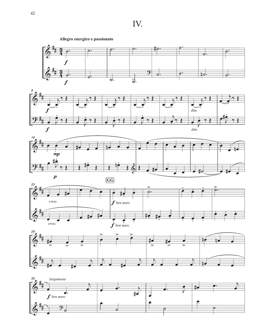 Symphony No. 4 for Two Horns Brass Duet scores gallery preview page 8