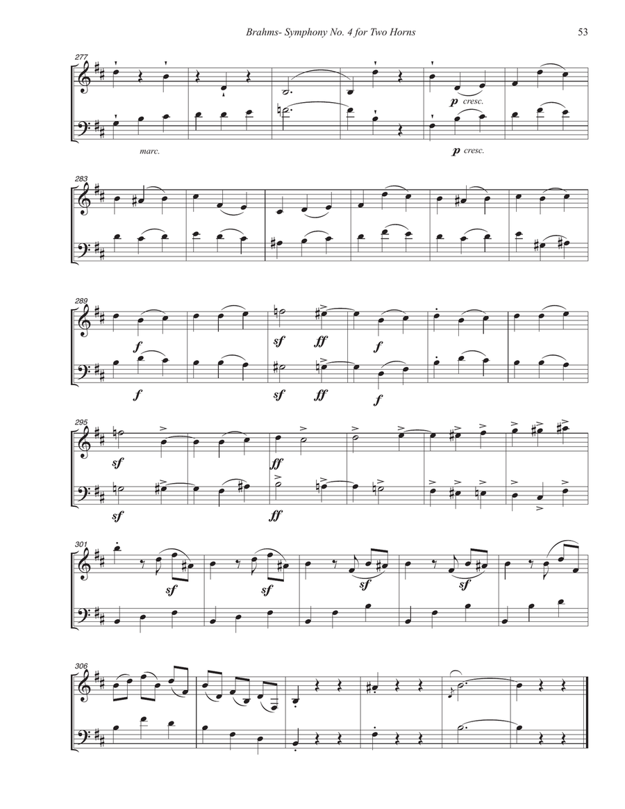 Symphony No. 4 for Two Horns Brass Duet scores gallery preview page 9