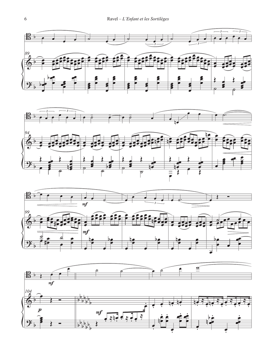 Two Scenes from L’Enfant et les Sortileges for Trombone and Piano Piano Accompaniment scores gallery preview page 4