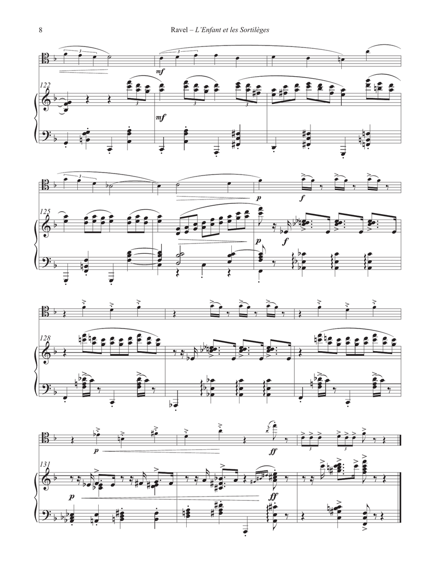 Two Scenes from L’Enfant et les Sortileges for Trombone and Piano Piano Accompaniment scores gallery preview page 5