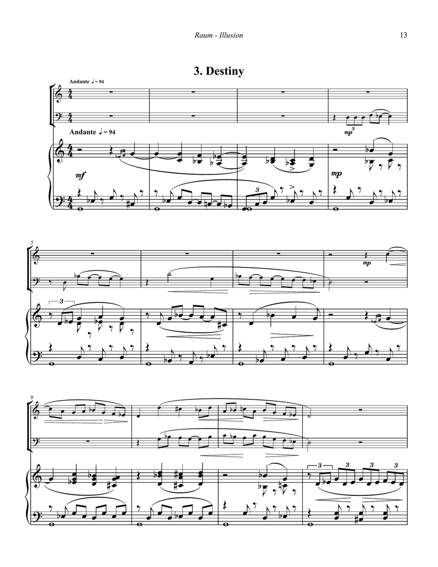 Illusion for Alto Sax, Bass Trombone and Piano Alto Saxophone scores gallery preview page 4