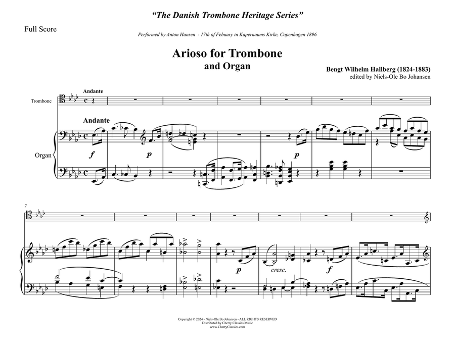 Arioso for Trombone and Organ Trombone scores gallery preview page 2