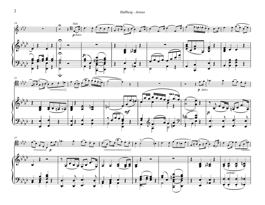 Arioso for Trombone and Organ Trombone scores gallery preview page 3