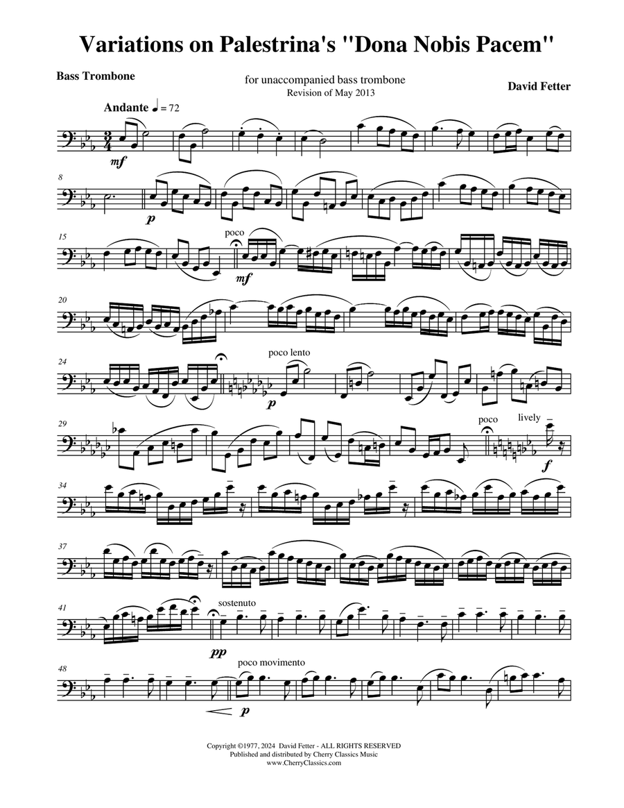 Variations on Palestrina’s 