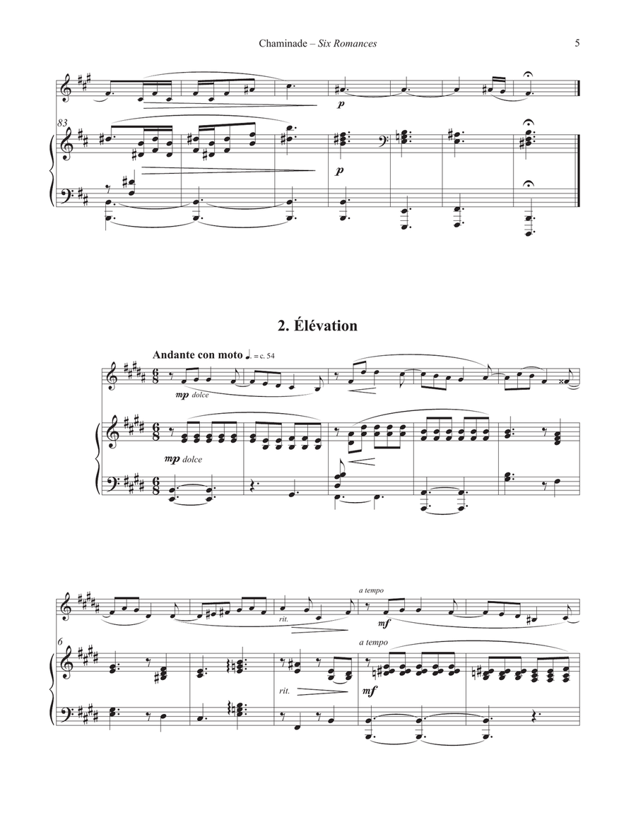 Six Romances Without Words, Op 76 for Horn and Piano Horn scores gallery preview page 3