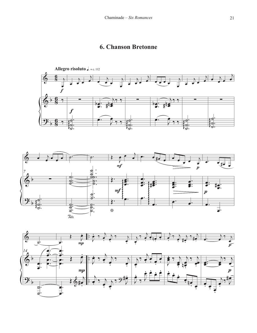 Six Romances Without Words, Op 76 for Horn and Piano Horn scores gallery preview page 7
