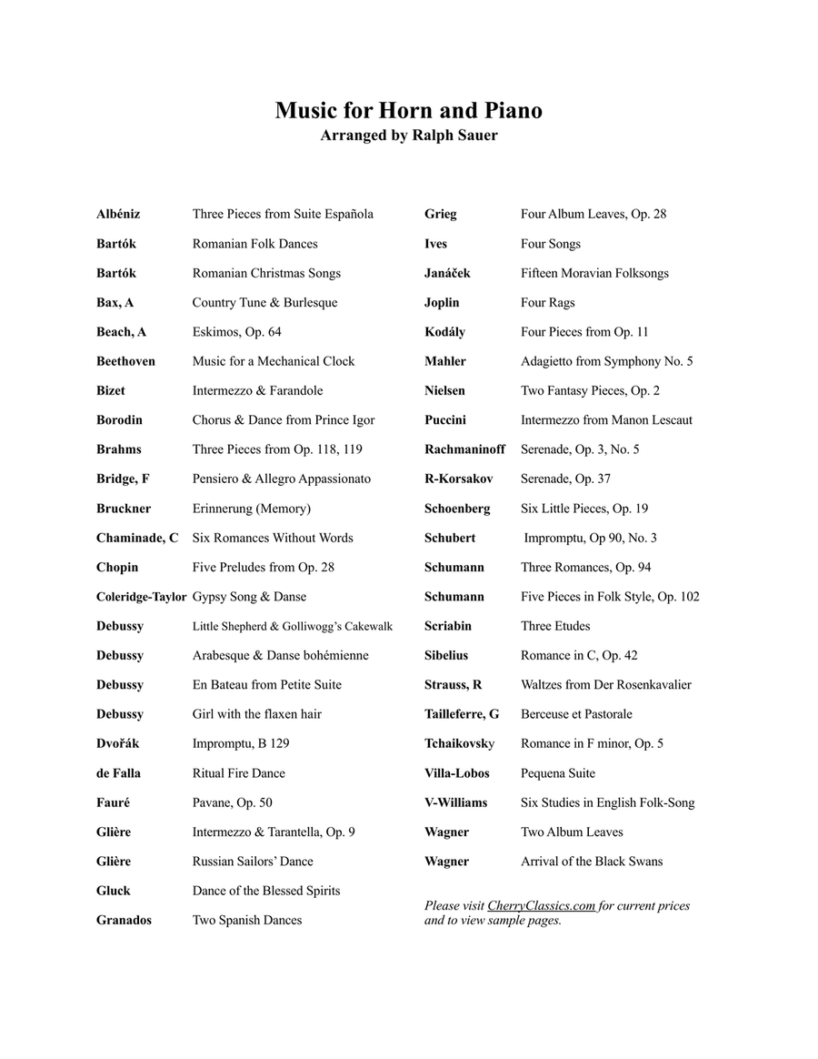 Six Romances Without Words, Op 76 for Horn and Piano Horn scores gallery preview page 8