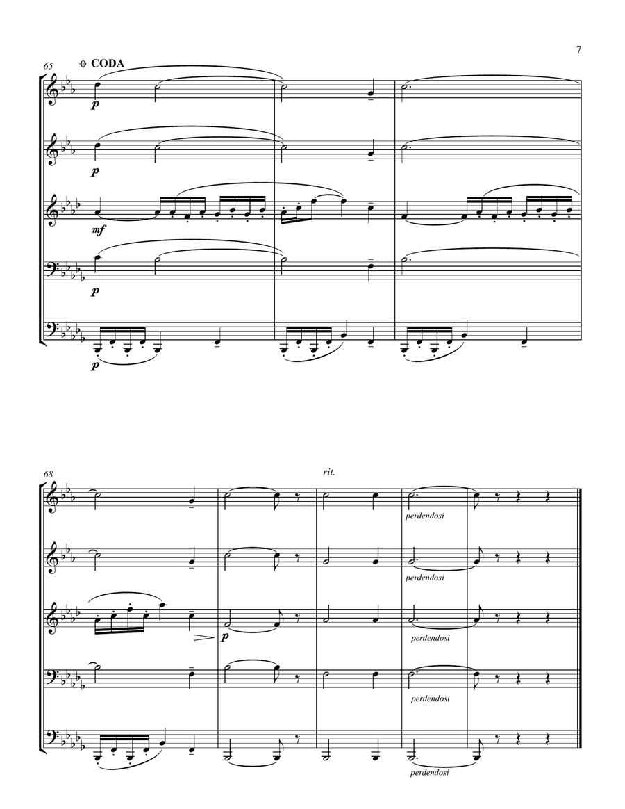 Crisantemi for Brass Quintet Brass Quintet scores gallery preview page 3