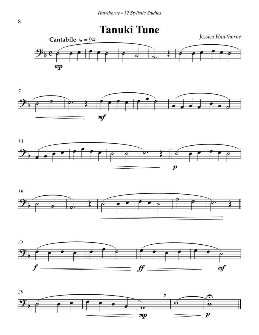12 Stylistic Studies for Trombone or Euphonium Euphonium scores gallery preview page 5