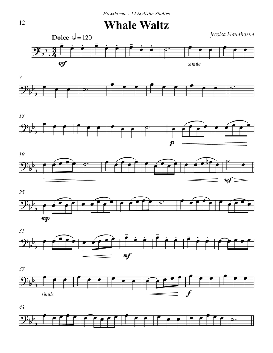 12 Stylistic Studies for Trombone or Euphonium Euphonium scores gallery preview page 6