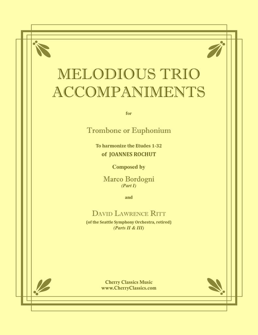 Melodious Trio Accompaniments for Trombone or Euphonium Trombone Trio scores gallery preview page 1
