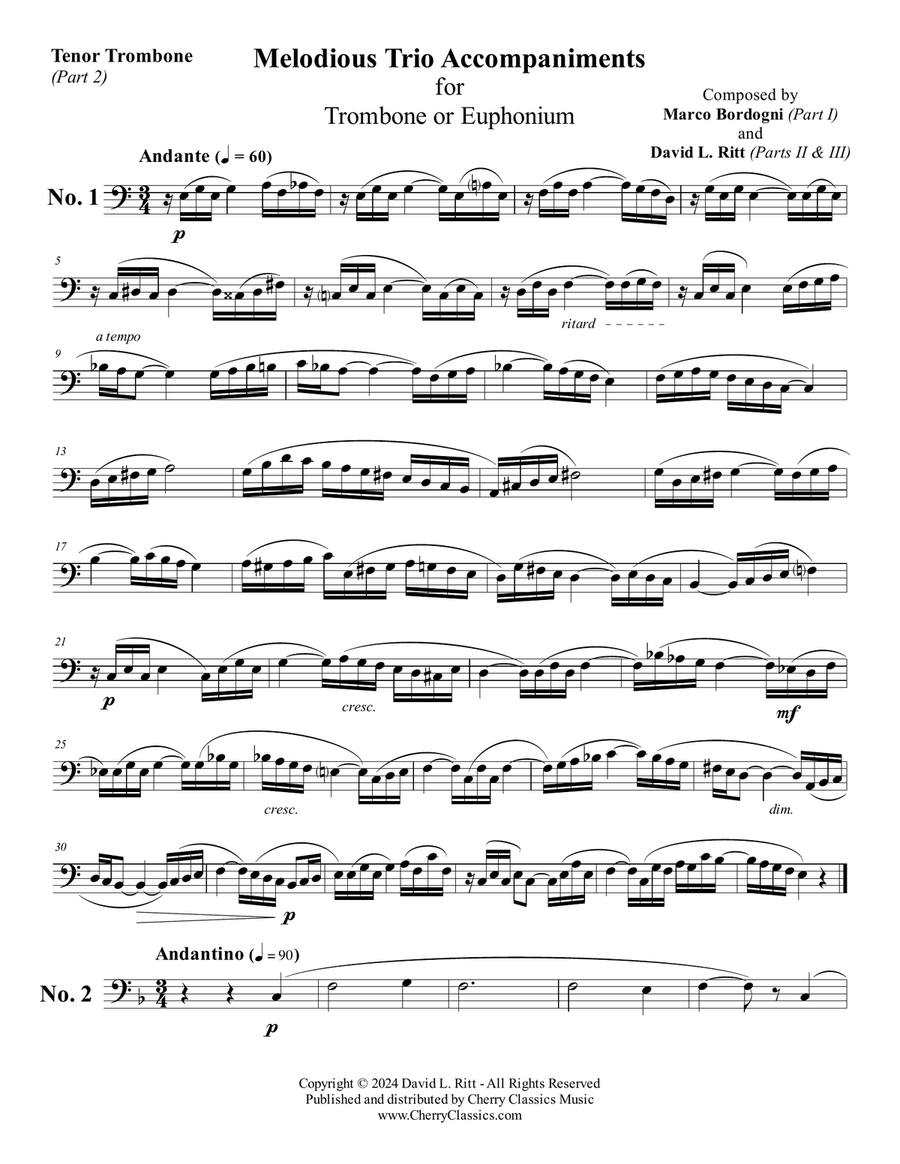 Melodious Trio Accompaniments for Trombone or Euphonium Trombone Trio scores gallery preview page 4