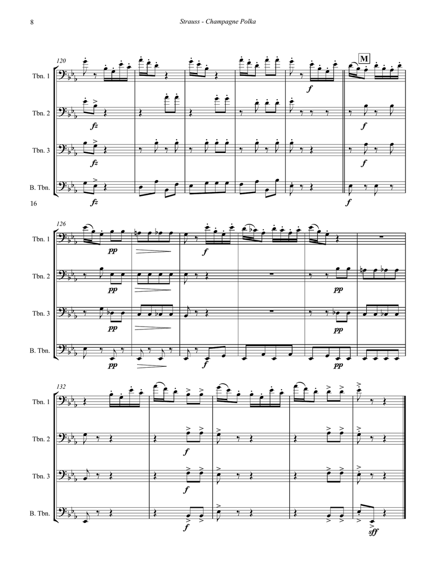 Champagne Polka for Trombone Quartet Trombone Quartet scores gallery preview page 4
