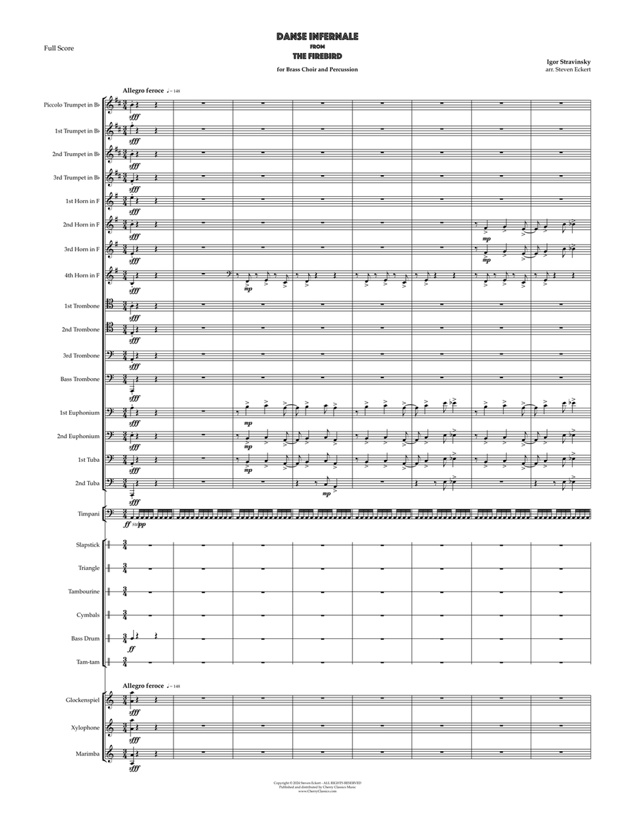 Danse Infernale from The Firebird for Brass Choir & Percussion Score scores gallery preview page 2
