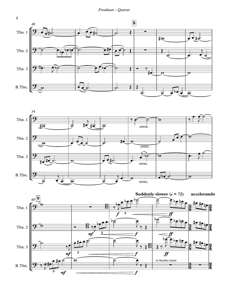 Quartet for Trombones, Bassoons or Cellos Bassoon scores gallery preview page 3