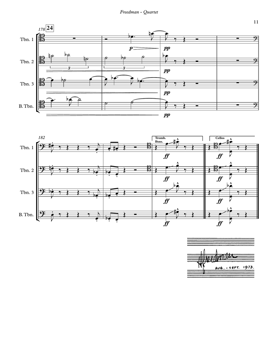 Quartet for Trombones, Bassoons or Cellos Bassoon scores gallery preview page 6