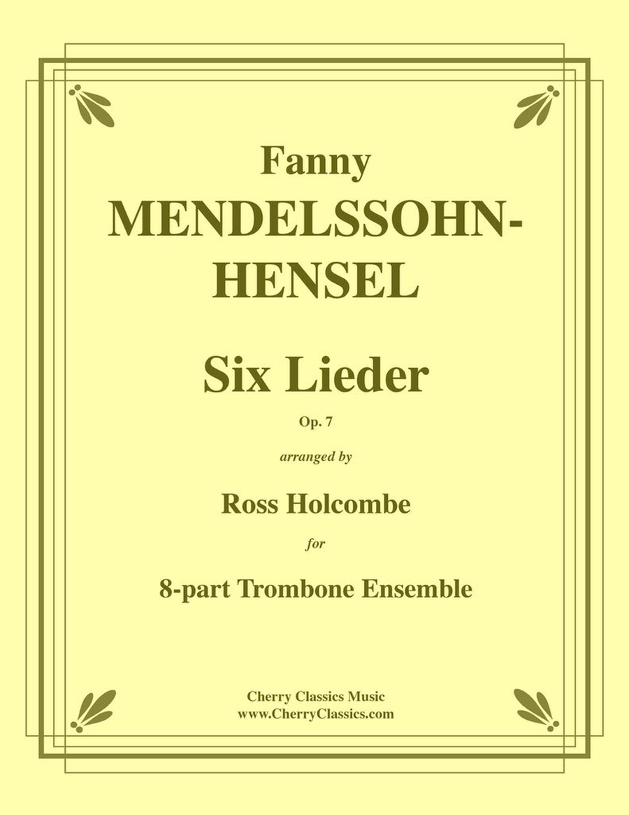 Six Lieder, Op. 7 for 8 part Trombone Ensemble Trombone scores gallery preview page 1