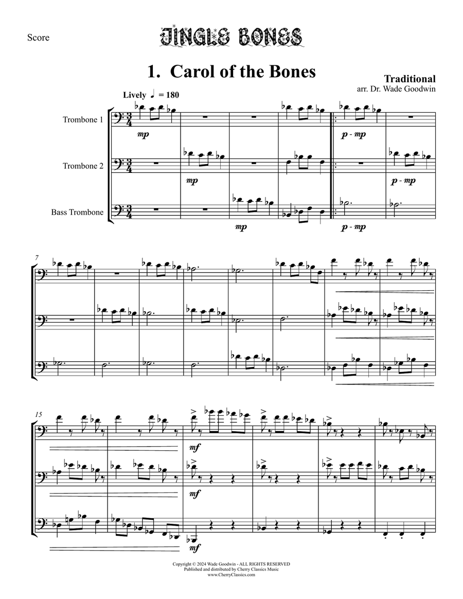Jingle Bones Christmas Carols for Trombone Trio Trombone Trio scores gallery preview page 2