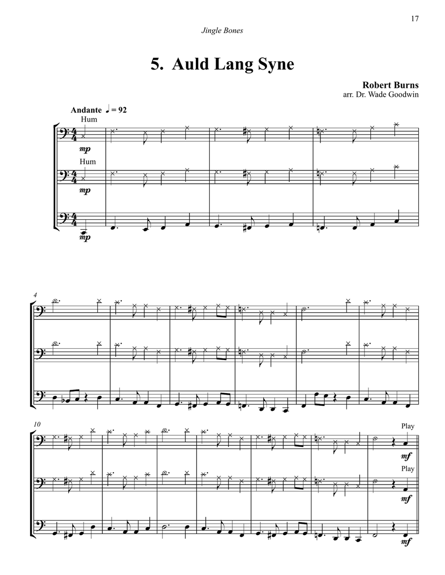 Jingle Bones Christmas Carols for Trombone Trio Trombone Trio scores gallery preview page 6