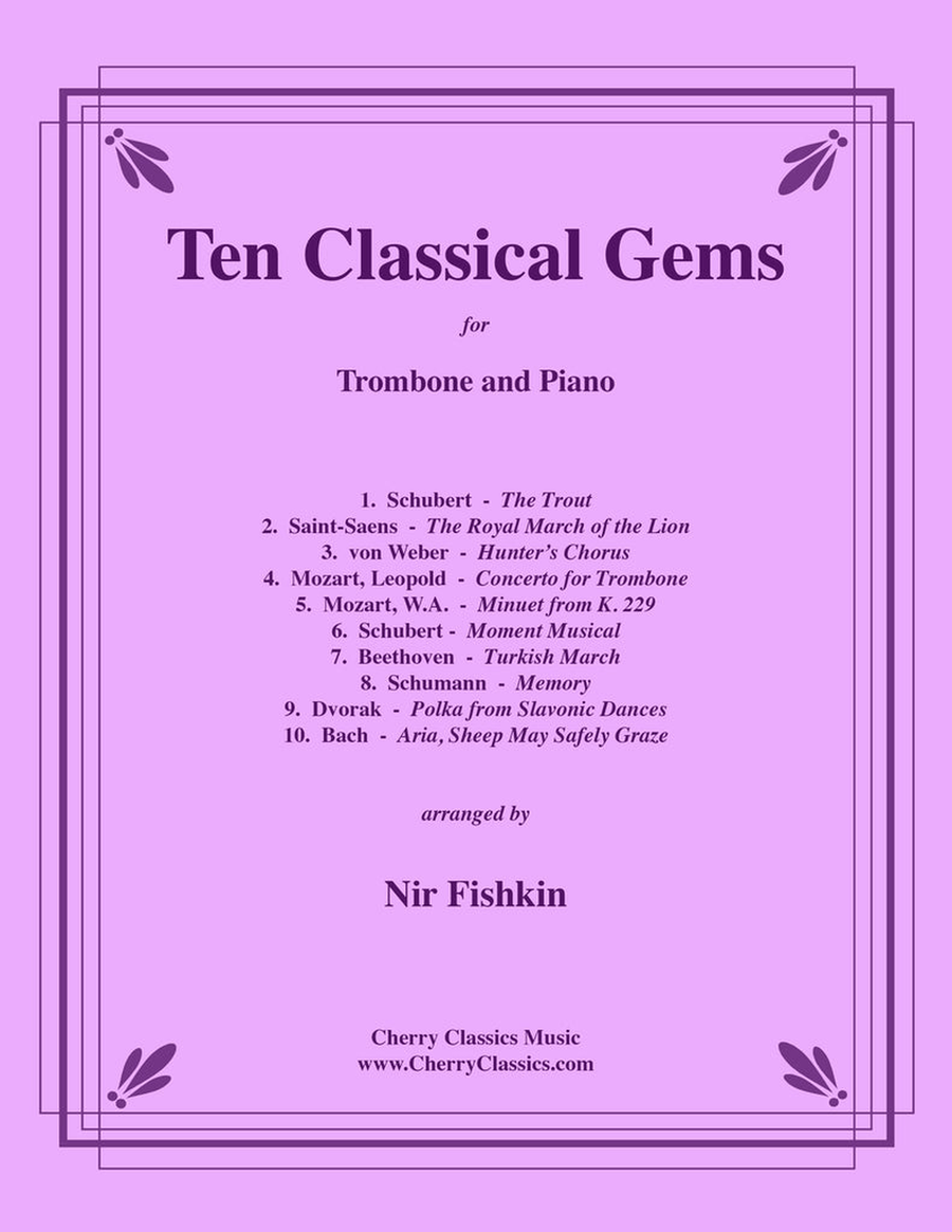 Ten Classical Gems for Trombone and Piano Piano Accompaniment scores gallery preview page 1