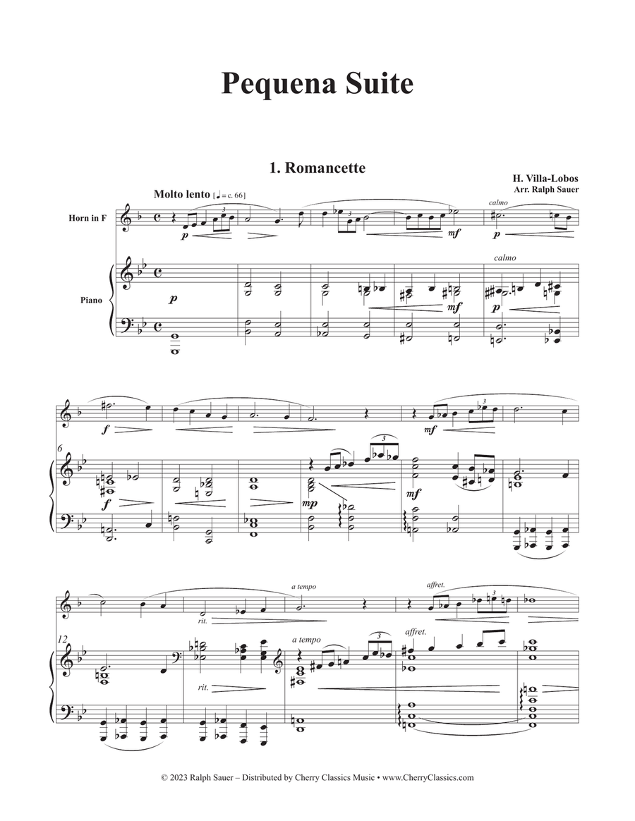 Pequena Suite for Horn and Piano Horn scores gallery preview page 2