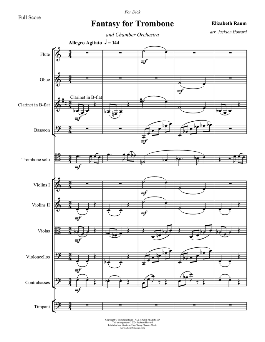 Fantasy for Trombone and Chamber Orchestra Chamber Orchestra scores gallery preview page 2