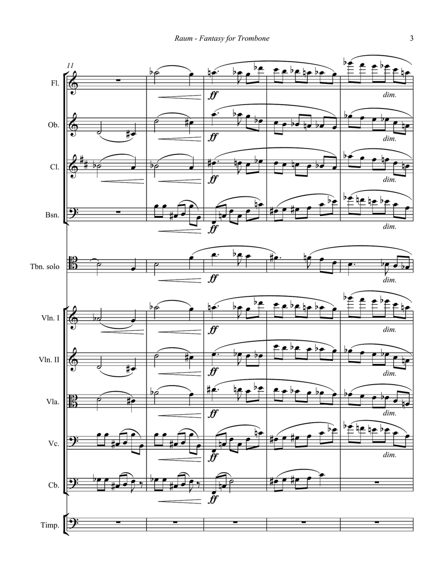 Fantasy for Trombone and Chamber Orchestra Chamber Orchestra scores gallery preview page 3