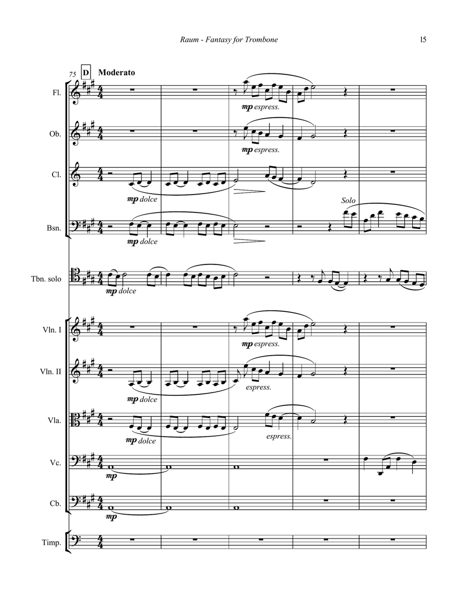 Fantasy for Trombone and Chamber Orchestra Chamber Orchestra scores gallery preview page 4