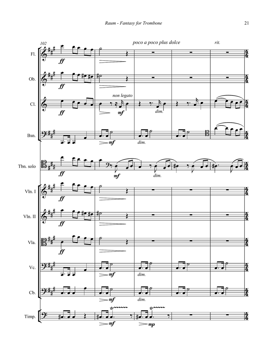 Fantasy for Trombone and Chamber Orchestra Chamber Orchestra scores gallery preview page 5