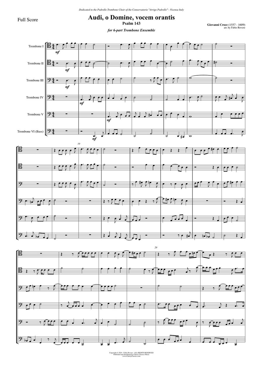 Audi, o Domine, vocem orantis for 6-part Trombone Ensemble Trombone scores gallery preview page 2