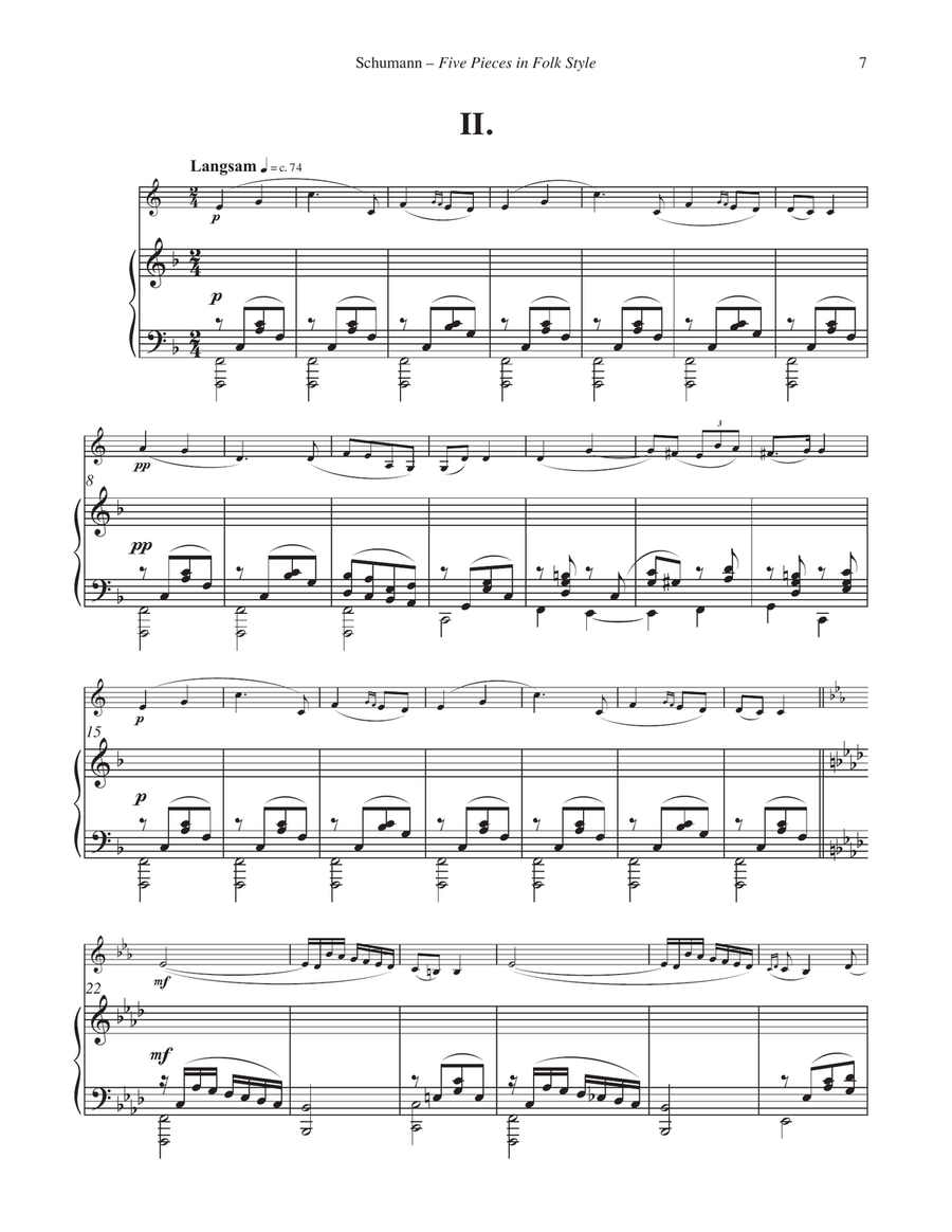 Five Pieces in Folk Style, Opus 102 for Horn and Piano Horn scores gallery preview page 3
