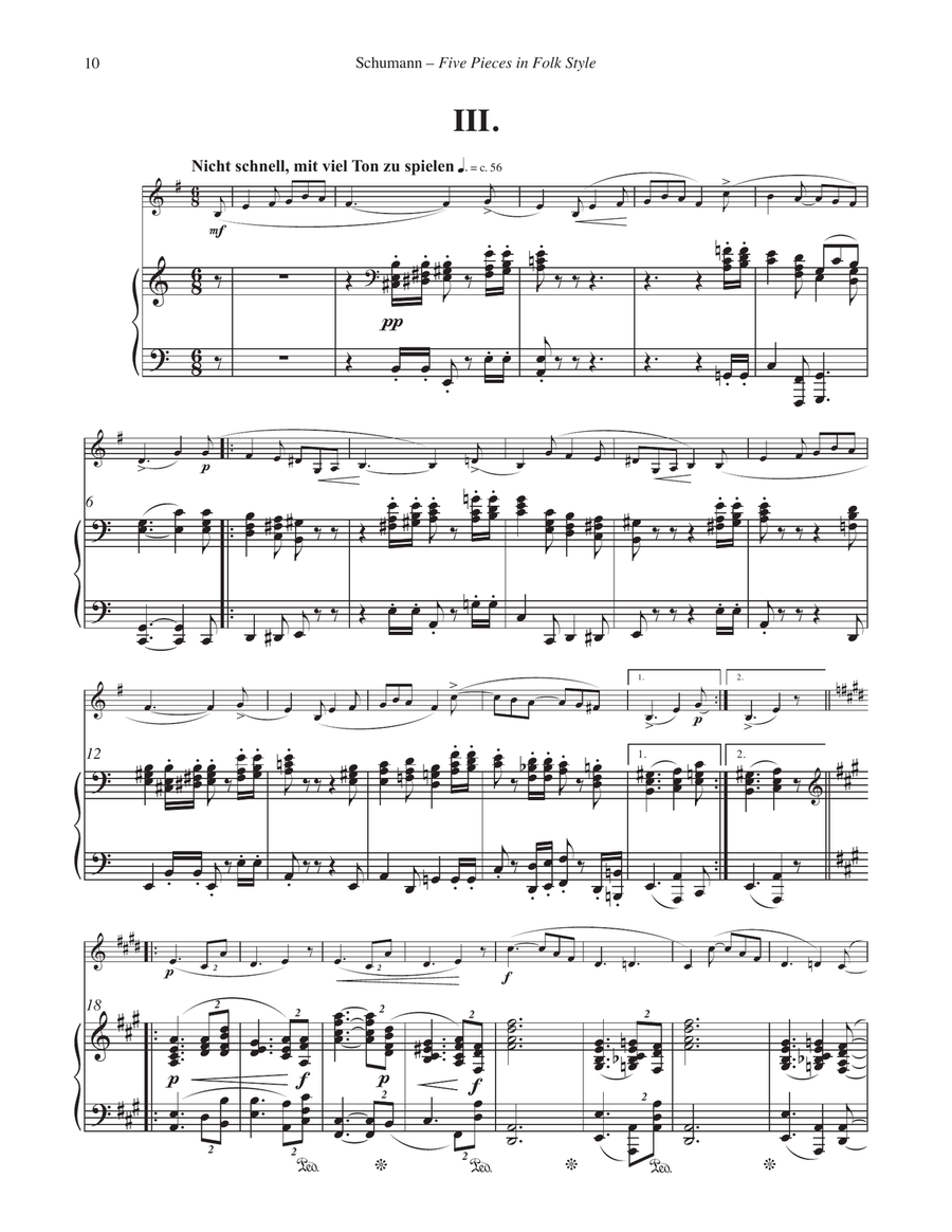 Five Pieces in Folk Style, Opus 102 for Horn and Piano Horn scores gallery preview page 4