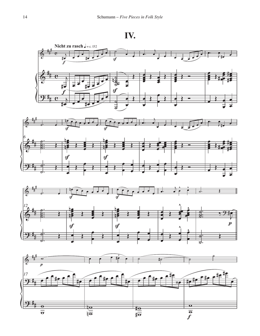 Five Pieces in Folk Style, Opus 102 for Horn and Piano Horn scores gallery preview page 5