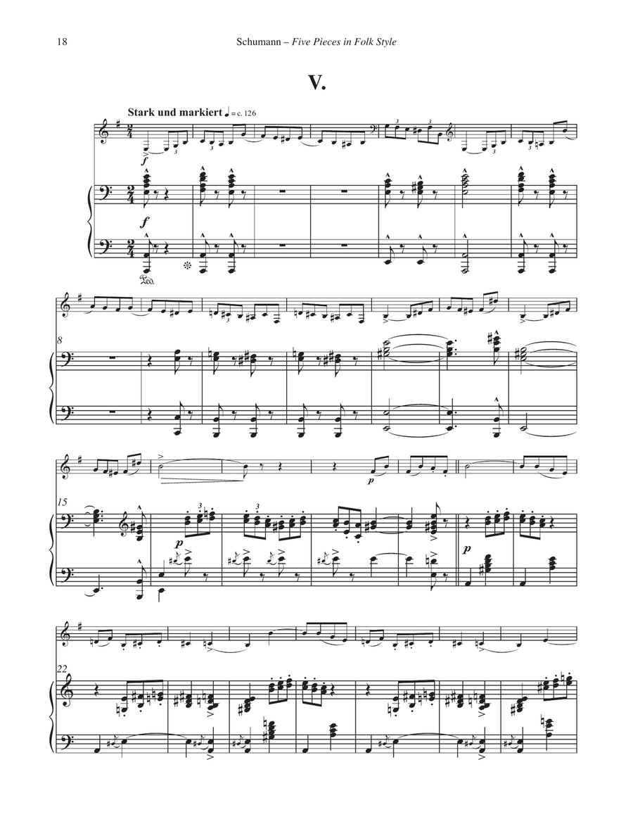 Five Pieces in Folk Style, Opus 102 for Horn and Piano Horn scores gallery preview page 6