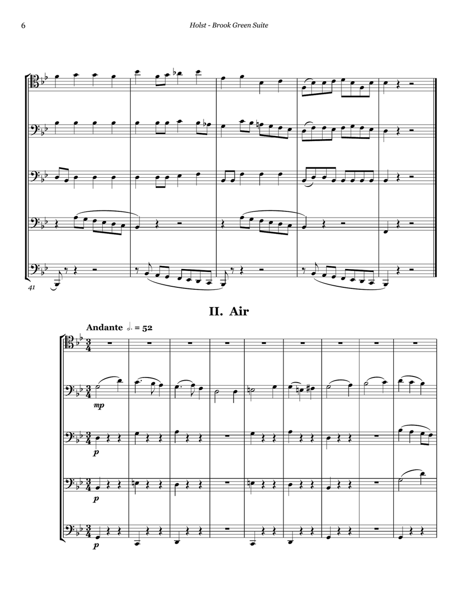 Brook Green Suite for Trombone Quintet Trombone scores gallery preview page 3