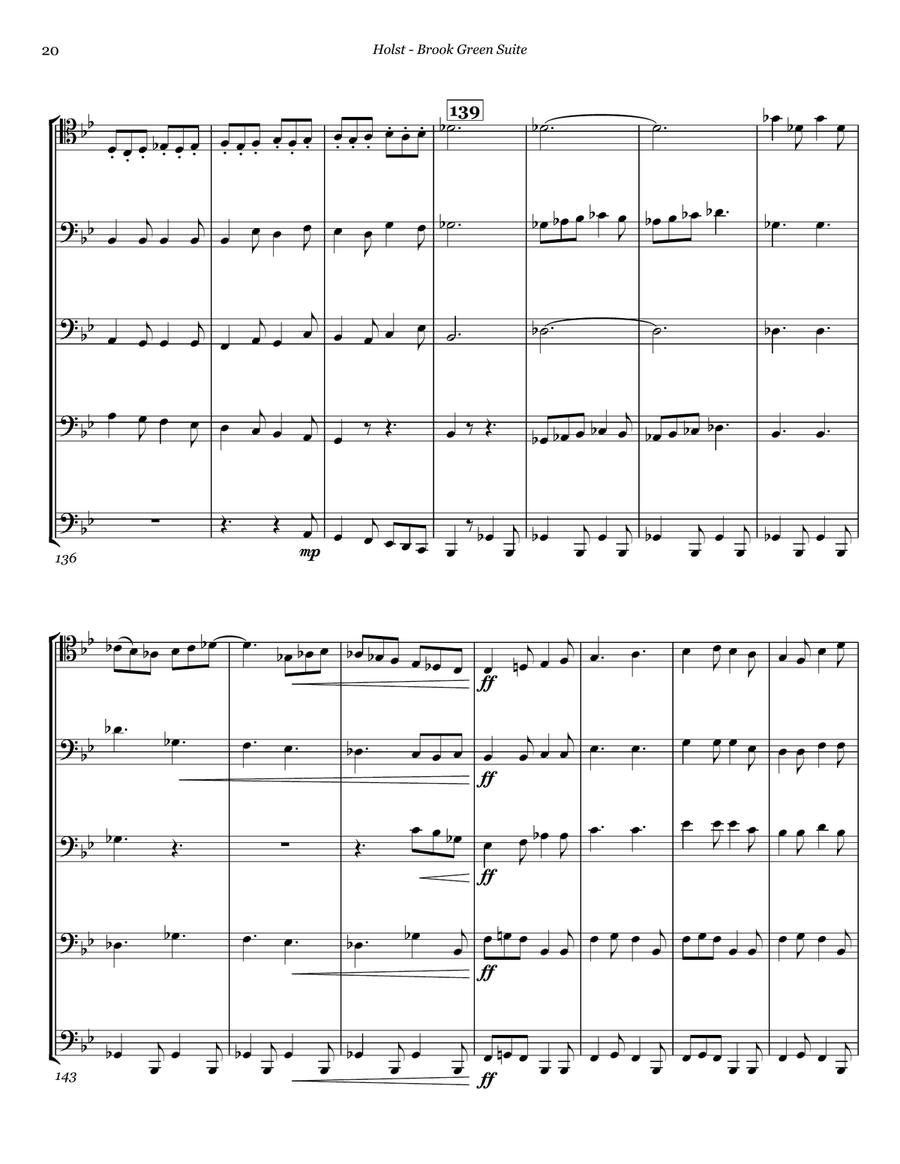 Brook Green Suite for Trombone Quintet Trombone scores gallery preview page 5