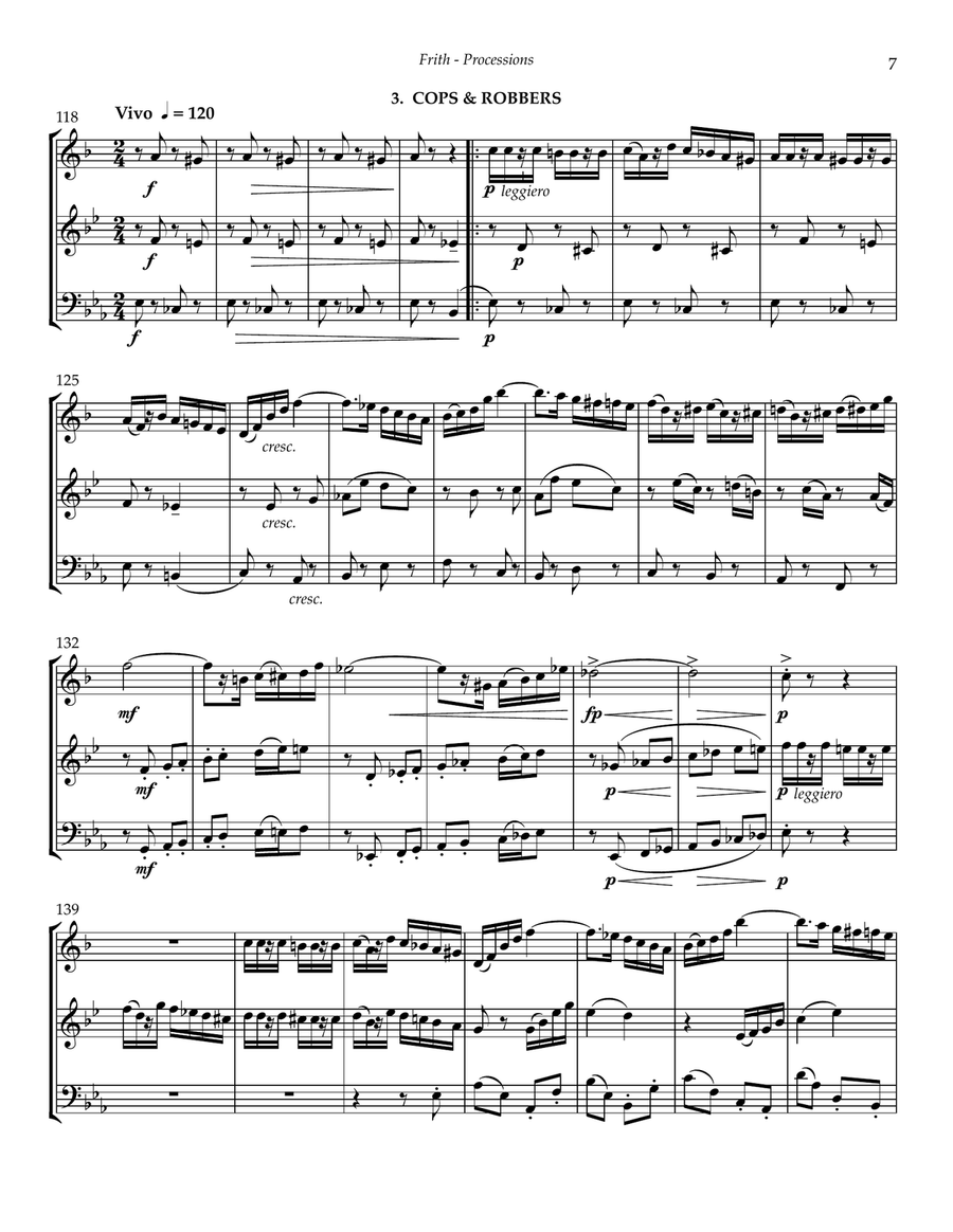 Processions for Brass Trio Brass Trio scores gallery preview page 4