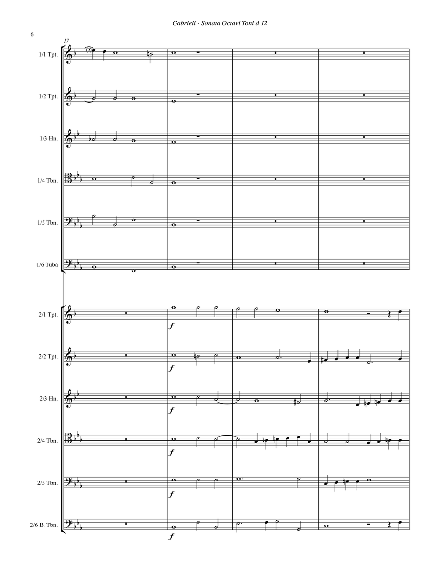 Sonata Octavi Toni a 12 for Brass Ensemble Score scores gallery preview page 4