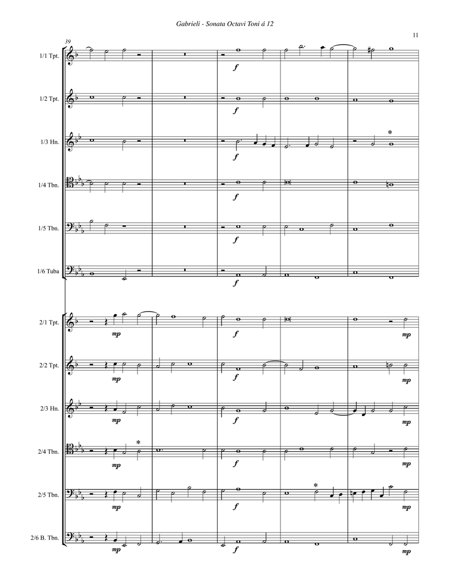 Sonata Octavi Toni a 12 for Brass Ensemble Score scores gallery preview page 5