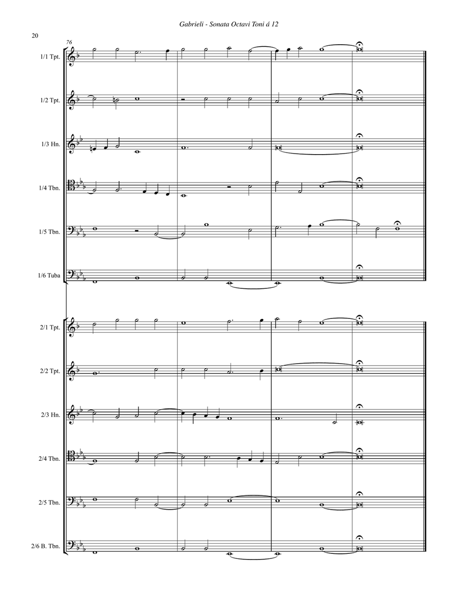 Sonata Octavi Toni a 12 for Brass Ensemble Score scores gallery preview page 6