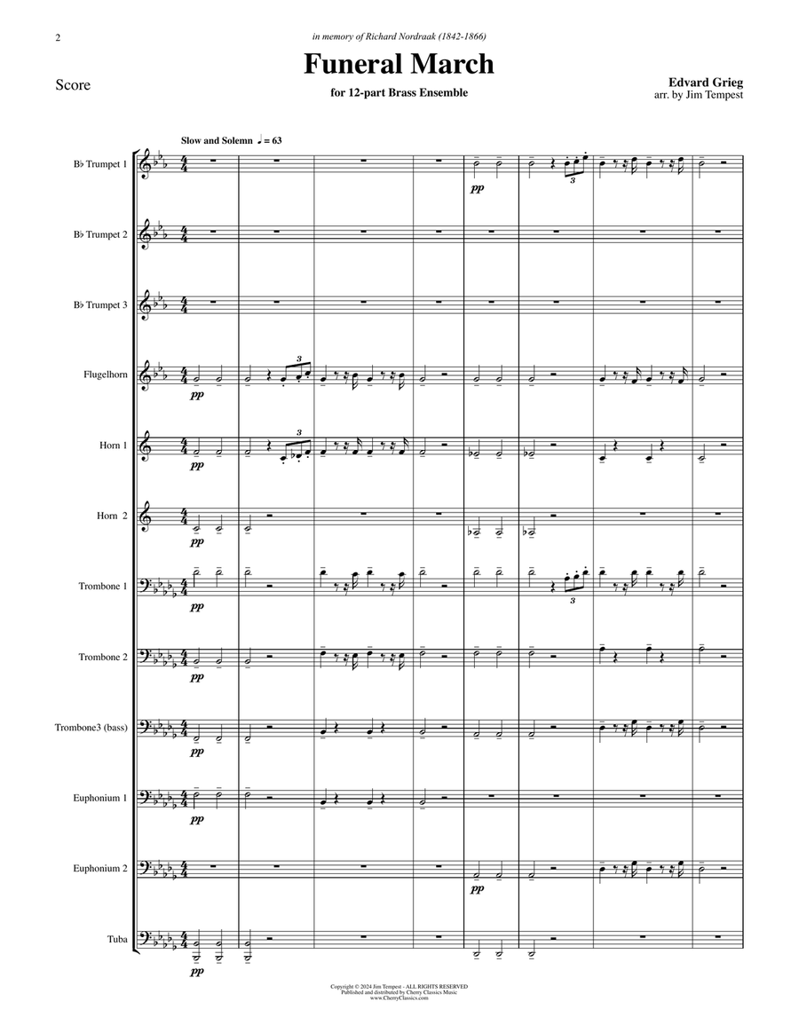 Funeral March for 12-part Brass Ensemble Score scores gallery preview page 2