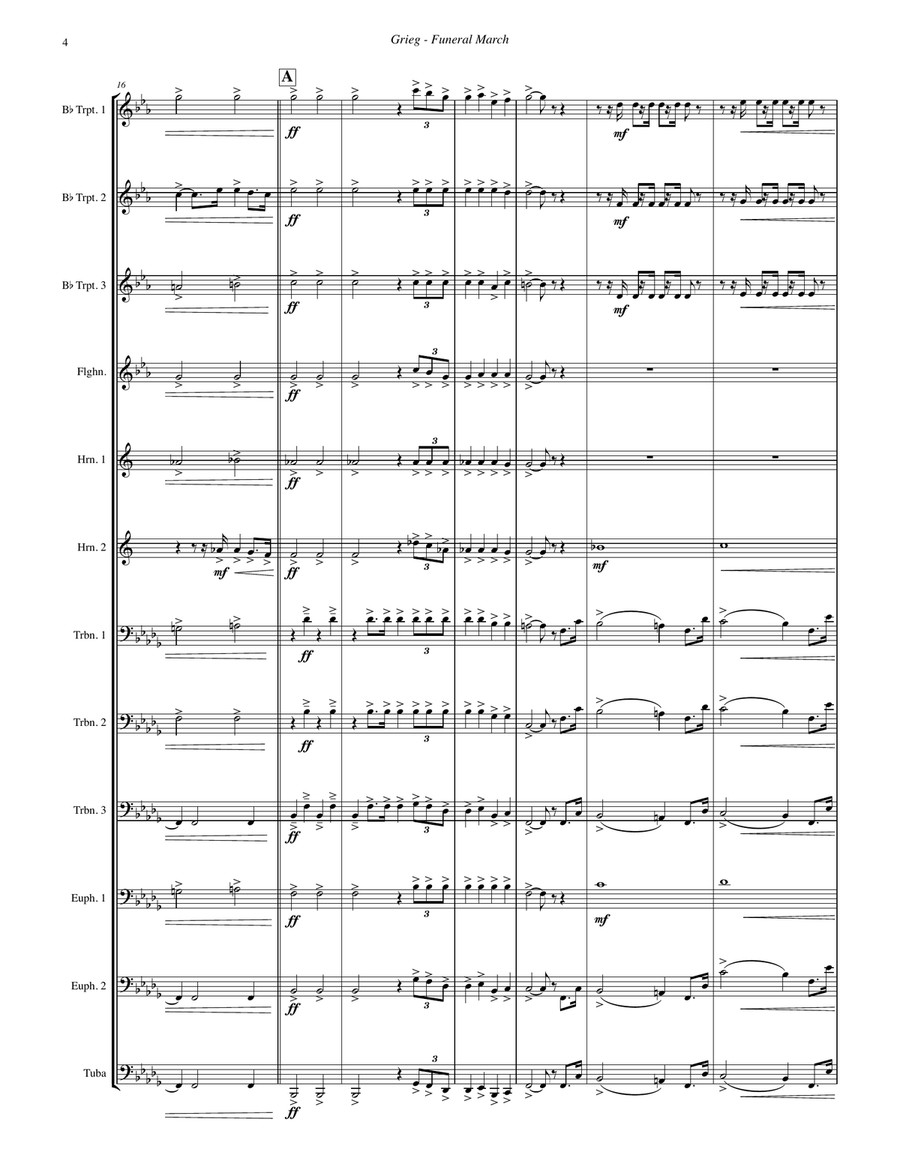 Funeral March for 12-part Brass Ensemble Score scores gallery preview page 3