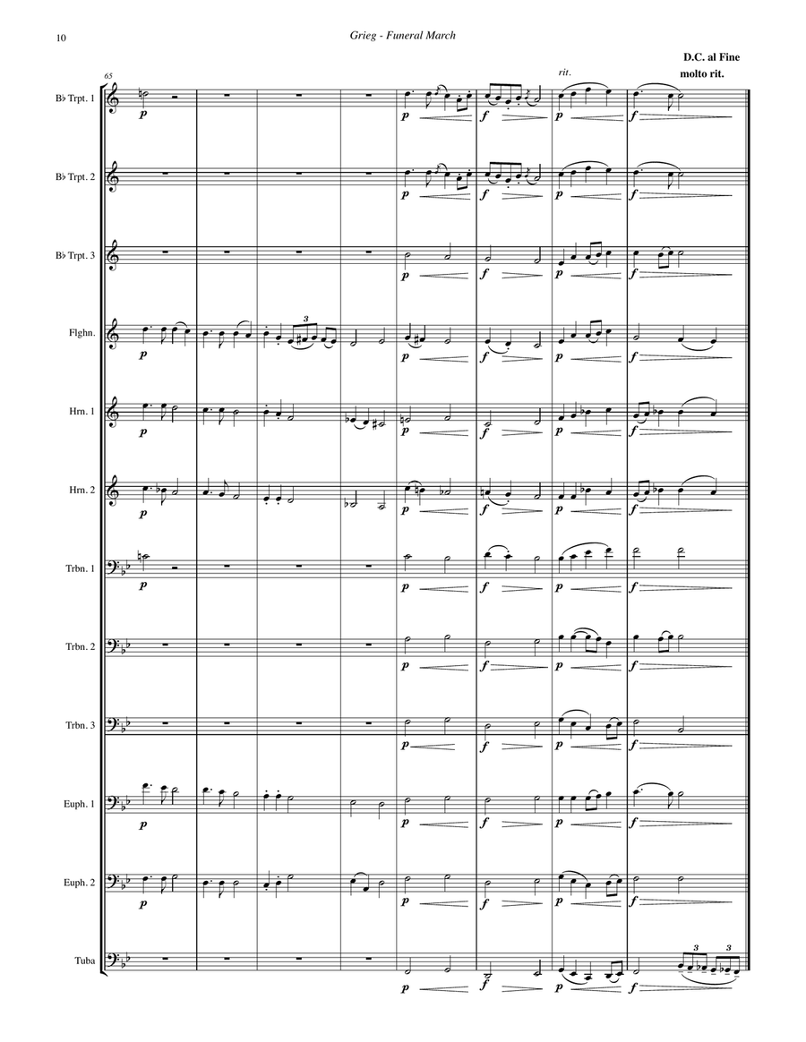 Funeral March for 12-part Brass Ensemble Score scores gallery preview page 5
