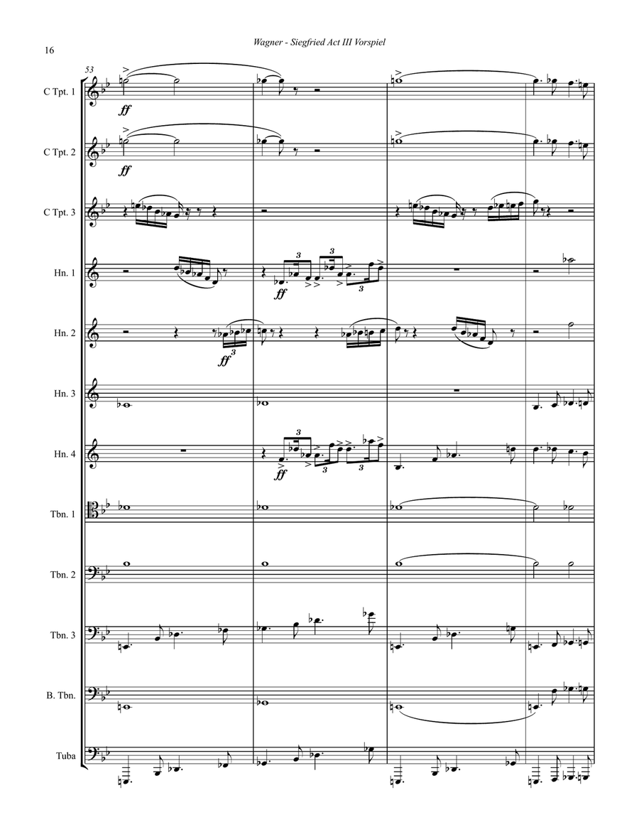 Siegfried Act III Vorspiel and Finale for Brass Ensemble Score scores gallery preview page 4