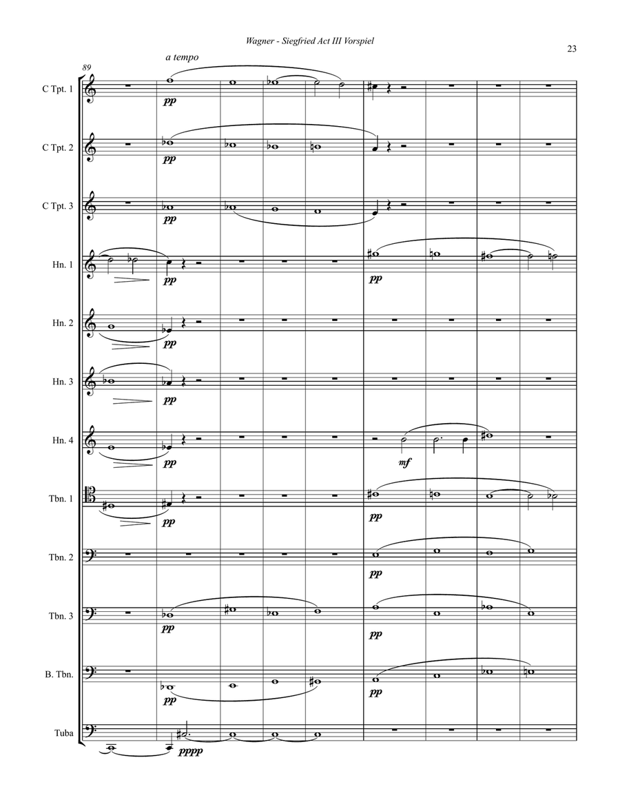 Siegfried Act III Vorspiel and Finale for Brass Ensemble Score scores gallery preview page 5
