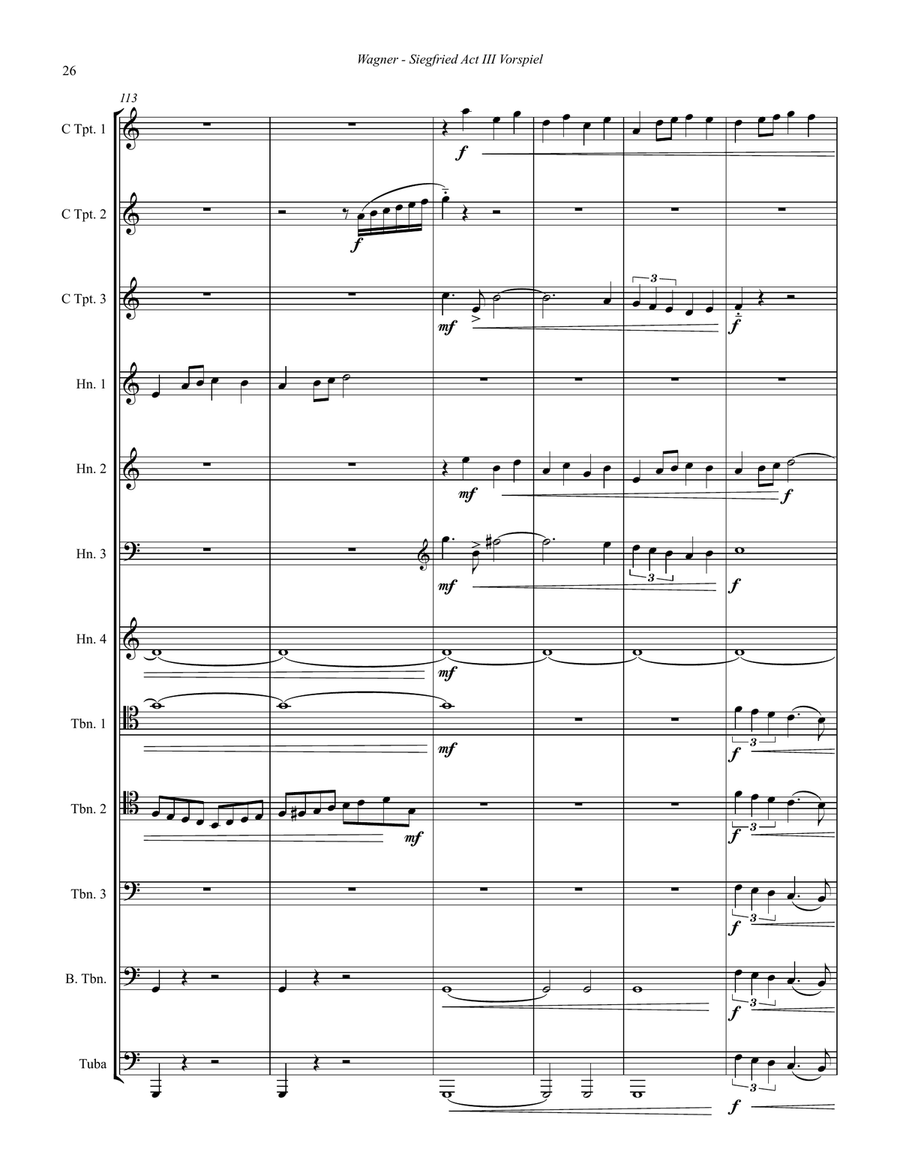 Siegfried Act III Vorspiel and Finale for Brass Ensemble Score scores gallery preview page 6