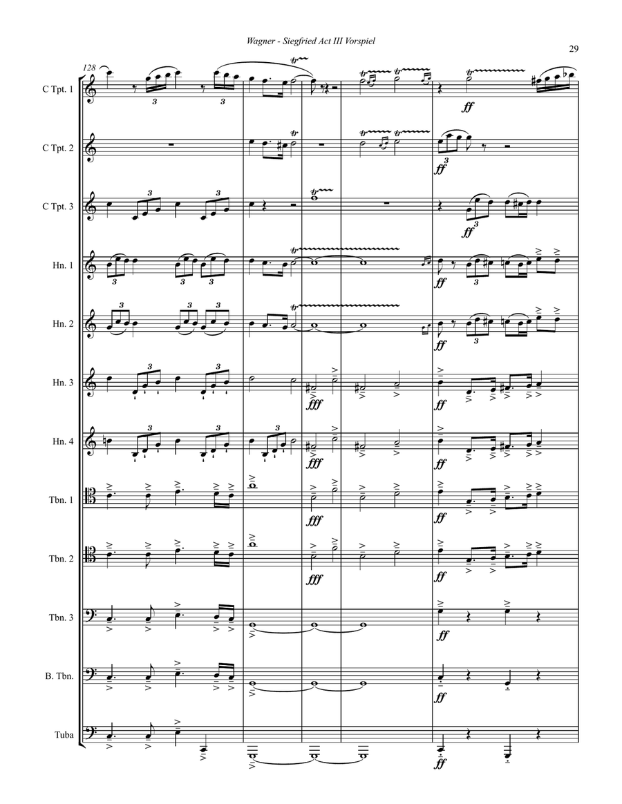 Siegfried Act III Vorspiel and Finale for Brass Ensemble Score scores gallery preview page 7