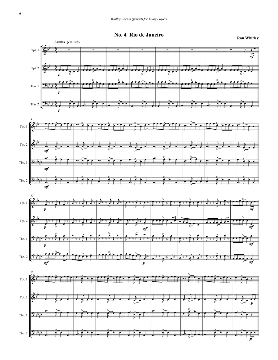 Brass Quartets for Young Players Brass Quartet scores gallery preview page 5