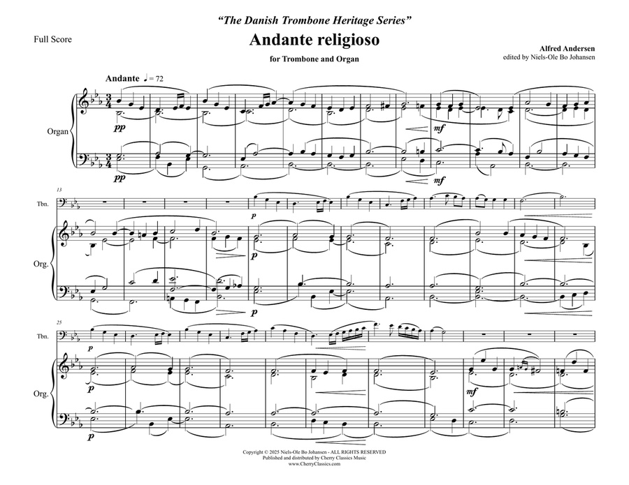 Andante religioso for Trombone and Organ Trombone scores gallery preview page 2
